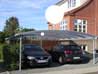 Galvaniseret carport. Dobbelt carport monteret i Randers.