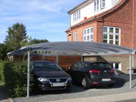 carport, Galvaniseret carport. Dobbelt carport.